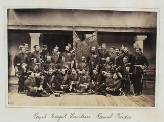 Membros do 101º Regimento de Foot (Royal Bengal Bengal Fusiliers) em Rawalpindi
