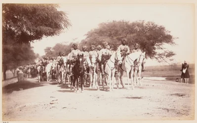 Contingente de Cavalaria Nativa Nabha no Campo de Exercício de Delhi