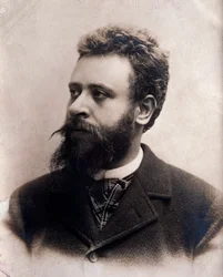 Retrato de Alberto Franchetti (1860-1942) compositor italiano Fotografia. Século XIX. Bolonha, musico civico