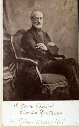 Retrato de Giuseppe Mazzini, com autógrafo(foto a p/b)