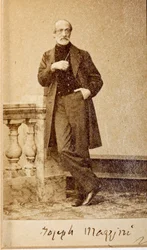 Retrato de Giuseppe Mazzini, com autógrafo (foto a p/b)