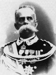 Retrato de Humberto I (1844-1900), rei de Itália de 1878 a 1900, assassinado pelo anarquista Bresci.