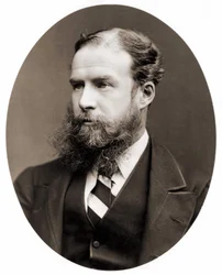 Retrato de Sir John Lubbock, Barão de Avebury (1834-1913), político britânico, naturalista e pré-histórico. Fotografia.