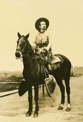 Retrato de William Frederic Cody (1846-1917), conhecido como Buffalo Bill, soldado americano, aventureiro e ator de cavalos.