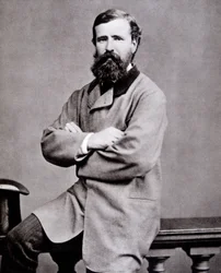 Retrato do explorador britânico Verney Lovett Cameron (1844-1894).