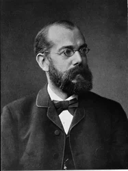 Retrato do médico alemão Robert Koch (1843-1910).