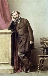 Retrato do compositor italiano Giuseppe Verdi (1813 - 1901).