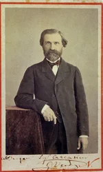 Retrato do compositor italiano Giuseppe Verdi (1813 - 1901).