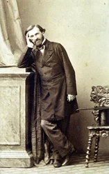 Retrato do compositor Giuseppe Verdi (1813 - 1901). 1840s. Fotografia.
