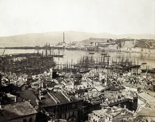 O porto de Genes no final do século XIX