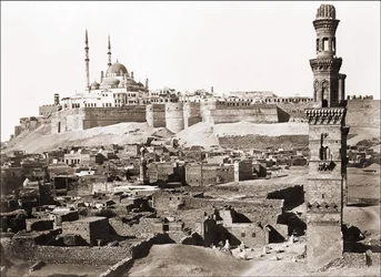 Vista do Cairo, fotografia por volta de 1870.