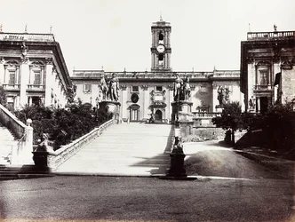 Vista do Campidoglio com o Palazzo Senatorio, Roma
