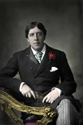 retrato do escritor Oscar Wilde. Fotografia do século XIX