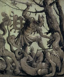 São Jorge Lutando contra o Dragão, c.1520 (têmpera na lenha)