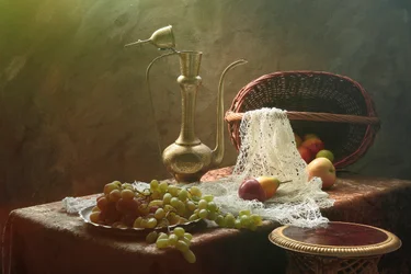 Natureza morta com frutos abundantes