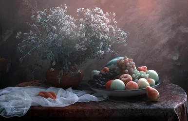 Frutas e flores rústicas