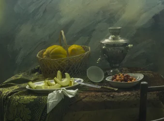 Melões rústicos e samovar