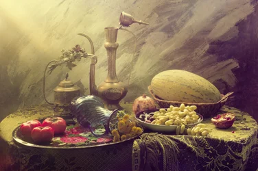 Natureza morta com frutas vintage
