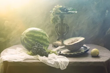 Natureza morta com frutas vintage