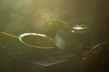 Natureza morta numa cozinha acolhedora