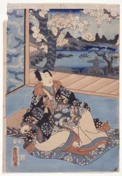 Uma comparação Edo das figuras de Murasaki (Edo Murasaki Sugata Kurabe) (impressão em bloco de madeira a cores)