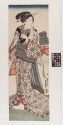 Mulher a cortar as unhas, cerca de 1845 (por assinatura; ver Notas do Conservador) (xilogravura a cores)