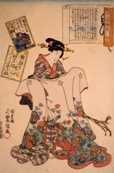 Mulher com Vestidos Sumptuosos, de Utagawa Kunisada