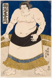 Retrato do lutador de sumo Goyogi Kumoemon. Impresso por Utagawa Kunisada (1786-1865)