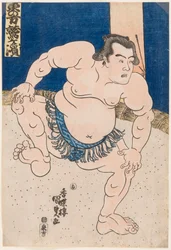 Retrato do lutador de sumo Koyanagi Tsunekichi. Imprimir por Utagawa Kunisada