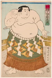 Retrato do lutador de sumo Umgatani . Impresso por Utagawa Kuniaki II,(1835-1888)