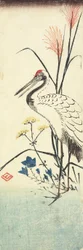 (Pampas Grass, Patrinia, Bellflower chinês e um guindaste), 1830-1858
