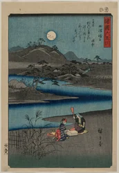 Cloth Fulling Jewel River em Settsu, da série Six Jewel Rivers of the Various Provinces