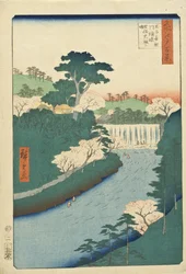 Barragem no rio Otonashi em Ōji, popularmente conhecida como a «Grande Cascata»