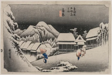 Evening Snow at Kambara (número dezesseis da série Fifty-three Stations of the Tokaido)