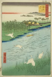 F ry C Rossing at Sakai (I de Sakai), da série ``Ridge for the ridges of the nets Views of Edo (Cem vistas famosas de Edo)