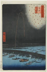 Fogos de artifício na ponte Ryo_goku, 1858