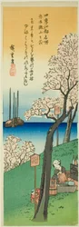 Flores em Goten Hill na primavera (Haru Gotenyama no hana), da série "Famous Views of Edo in the Four Seasons (Shiki Koto meisho)"