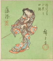 Fujisawa, seção da folha no. 2 da série "Fotos recortadas do Tokaido (Tokaido harimaze zue)"