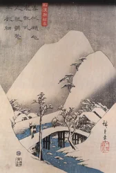Hiroshige, Uma ponte numa paisagem de neve