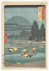 Província de Hoki, Ono, vista distante do Monte Daisen, 1853 (xilogravura)