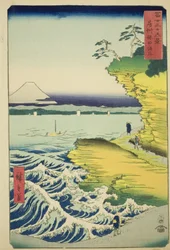 Praia de Hota na província de Awa (Boshu Hota no kaigan), da série "Trinta e seis vistas do Monte Fuji (Fuji sanjurokkei)"
