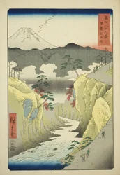 Inume Pass na província de Kai (Kai Inume toge), da série "Trinta e seis vistas do Monte Fuji (Fuji sanjurokkei)"