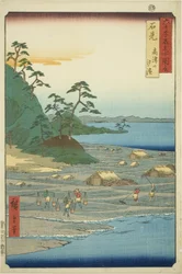 Província de Iwami: Praias salgadas perto de Takatsu Hill (Iwami, Takatsuyama shiohama), da série "Lugares famosos nas sessenta e poucas províncias (Rokujuyoshu meisho zue)"