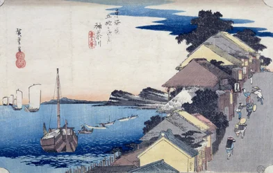 Kanagawa: View of the Ridge, da série &39;53 Stations of the Tokaido &39;, 1834-35 (impressão em xilogravura a cores)