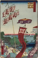 Ponte Kanasugi, Shibaura, julho de 1857