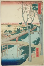 Aterro de Koume (Koumezutsumi), n.º 104 da série "Cem vistas famosas de Edo (Meisho Edo hyakkei)"