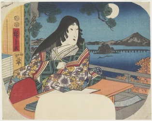 Senhora Murasaki no templo de Ishiyamadera, 1847-1848