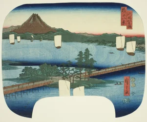 Long Bridge at Seta (Seta no nagahashi), da série "Eight Views of Omi (Omi hakkei)"