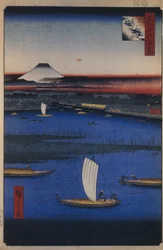 Mitsumata Wakarenofuchi Cem vistas famosas de Edo, 1856-1858