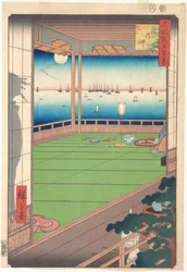 Local para observar a lua (Tsuki no Misaki), da série Cem vistas famosas de Edo (Meisho Edo Hyakkei)